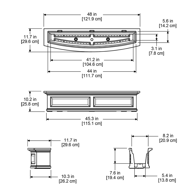 Mayne Nantucket 4ft Weatherproof Traditional Plastic Window Box in White