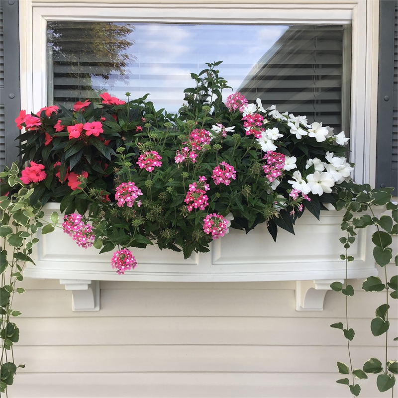 Mayne Nantucket 4ft Weatherproof Traditional Plastic Window Box in White