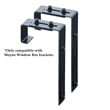 Mayne Adjustable Modern Metal Deck Rail Bracket in Black (Set of 2)