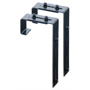 Mayne Adjustable Modern Metal Deck Rail Bracket in Black (Set of 2)