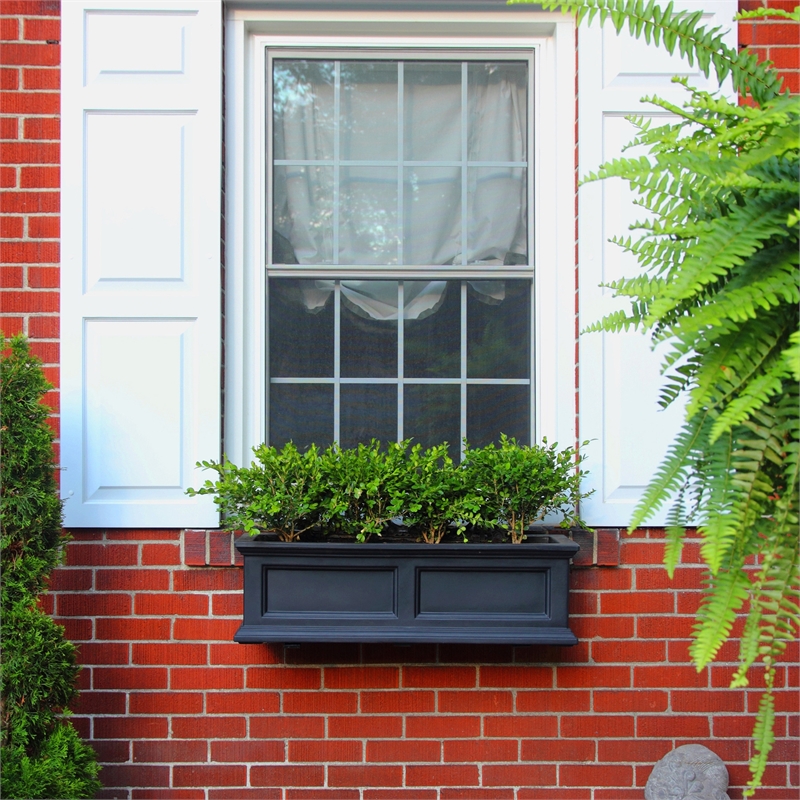 Mayne Fairfield 3ft Traditional Plastic Window Box in Black
