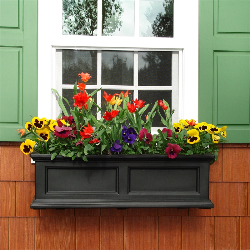Mayne Fairfield 3ft Traditional Plastic Window Box in Black
