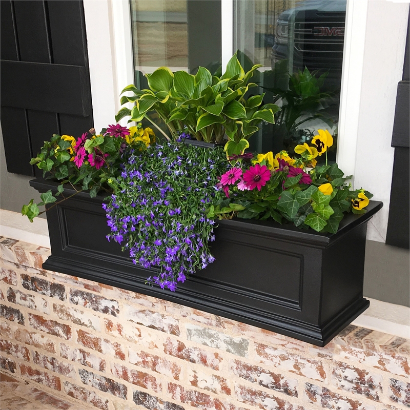 Mayne Fairfield 3ft Traditional Plastic Window Box in Black