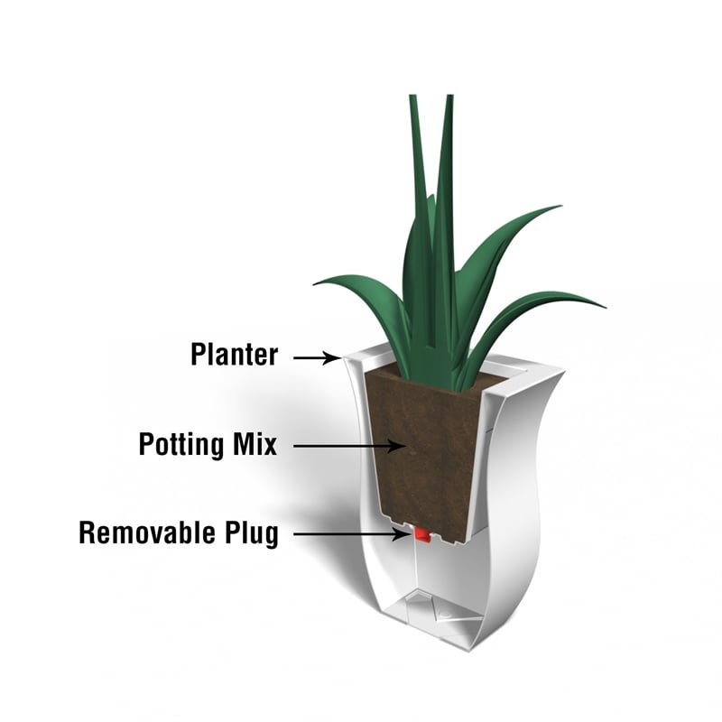 Mayne Valencia 36x16x22 Long Modern Plastic Planter in Neptune Blue