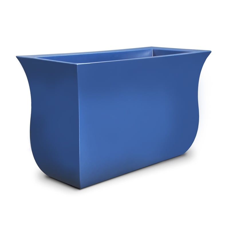 Mayne Valencia 36x16x22 Long Modern Plastic Planter in Neptune Blue
