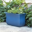 Mayne Valencia 36x16x22 Long Modern Plastic Planter in Neptune Blue