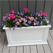 Mayne Fairfield 20x36 Weatherproof Traditional Plastic Planter in White