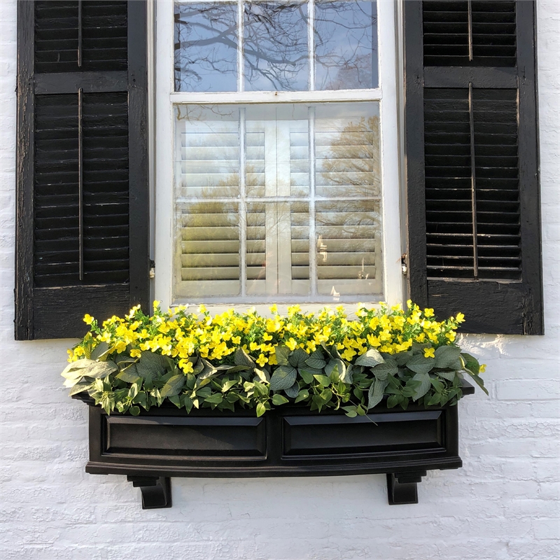 Mayne Nantucket 4ft Weatherproof Traditional Plastic Window Box in Black
