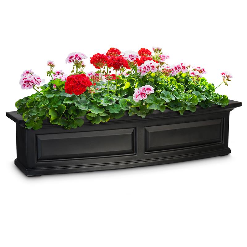 Mayne Nantucket 4ft Weatherproof Traditional Plastic Window Box in Black