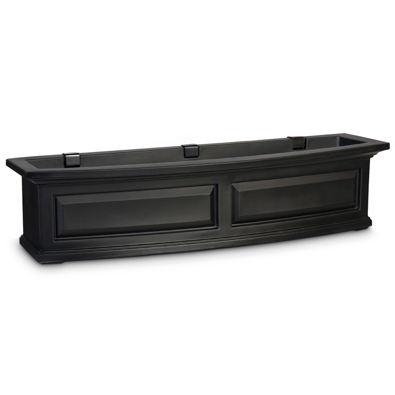 Mayne Nantucket 4ft Weatherproof Traditional Plastic Window Box in Black