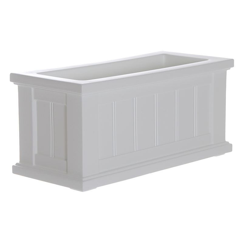Mayne Cape Cod 24x11 Weatherproof Coastal Plastic Planter in White