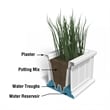 Mayne Cape Cod 24x11 Weatherproof Coastal Plastic Planter in White