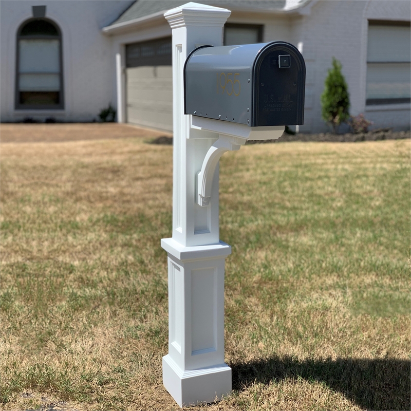 Mayne Newport Plus Weatherproof Traditional Plastic Mail Post in White