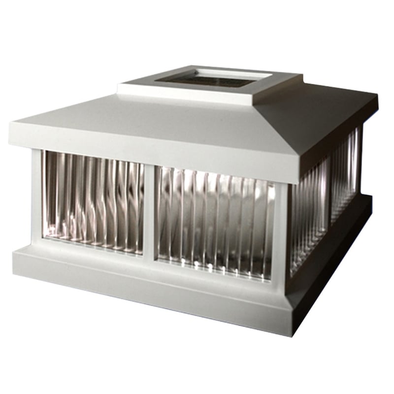 Mayne Mid-Century Plastic Solar Cap with Rechargeable Battery in White