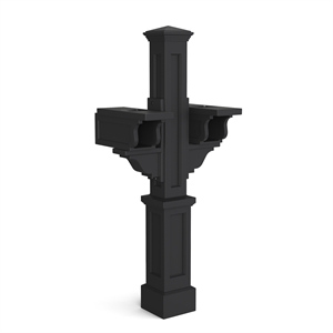 Mayne Rockport Double Traditional Plastic Mail Post in Black
