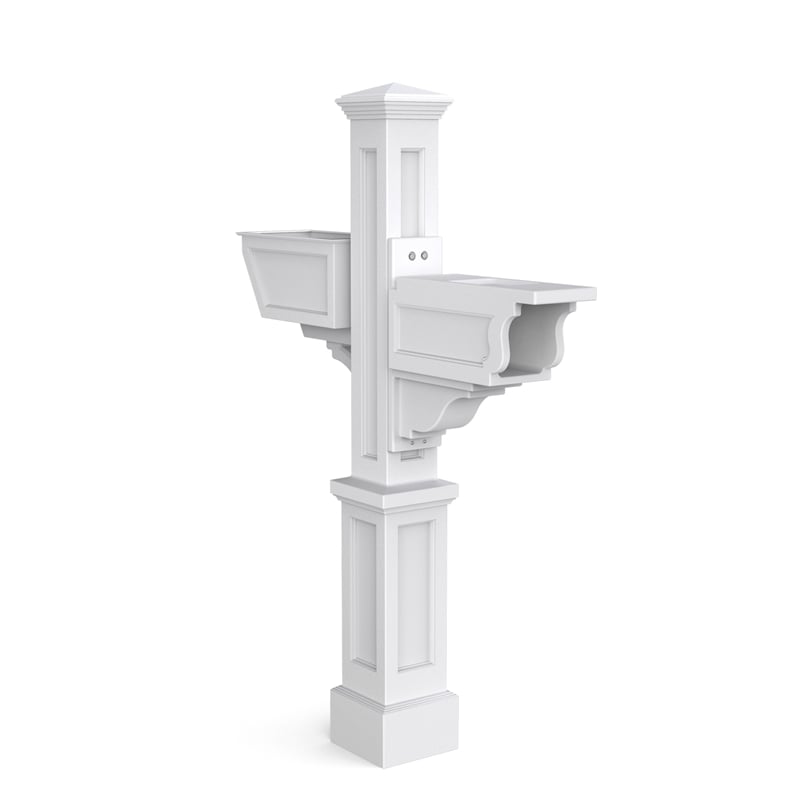 Mayne Signature Plus Weatherproof Traditional Plastic Mail Post in White