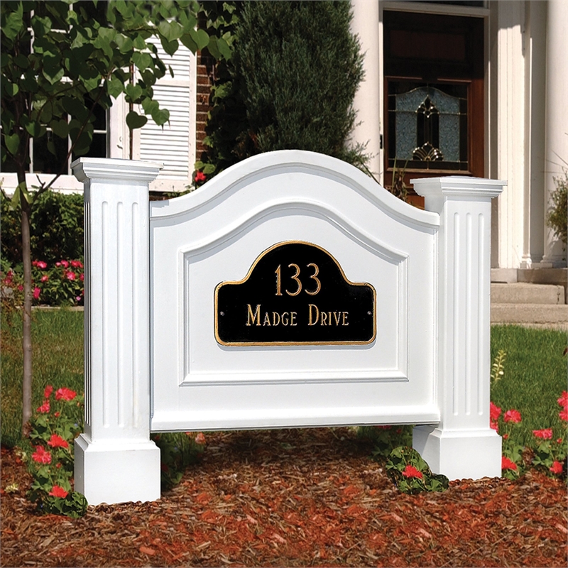 Mayne Nantucket Traditional Plastic Address Sign Post in White