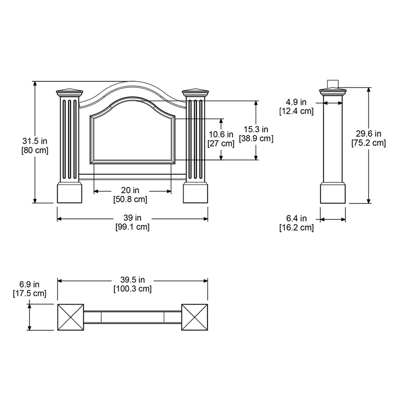 Mayne Nantucket Traditional Plastic Address Sign Post in White