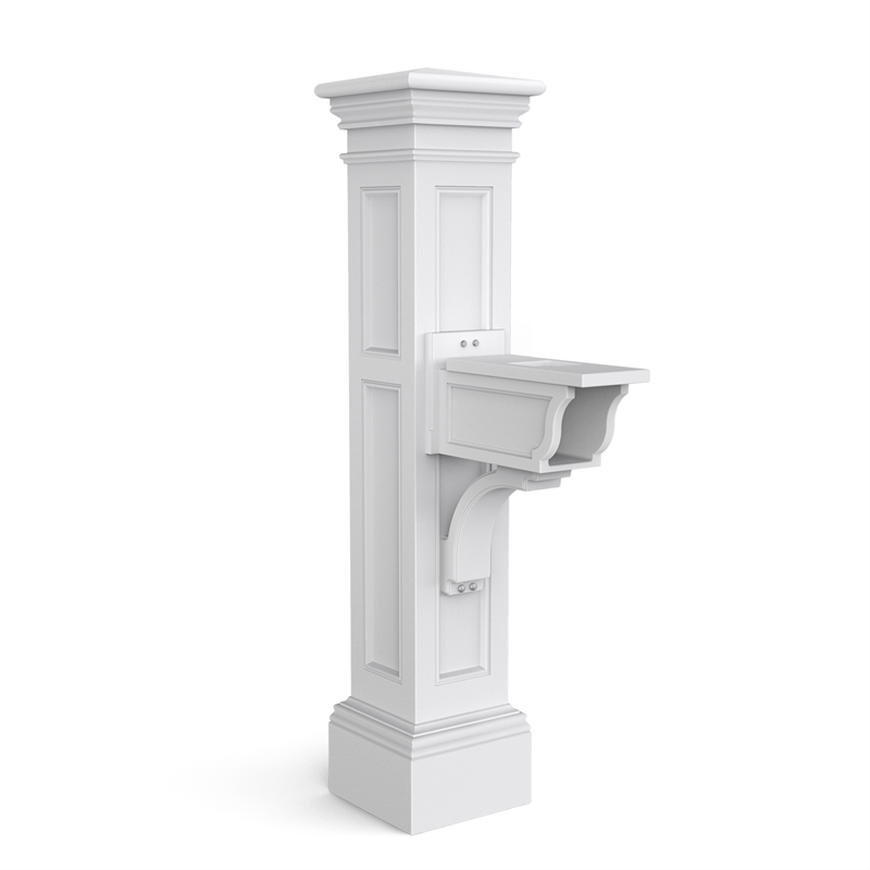 Mayne Liberty Weatherproof Traditional Plastic Mail Post in White