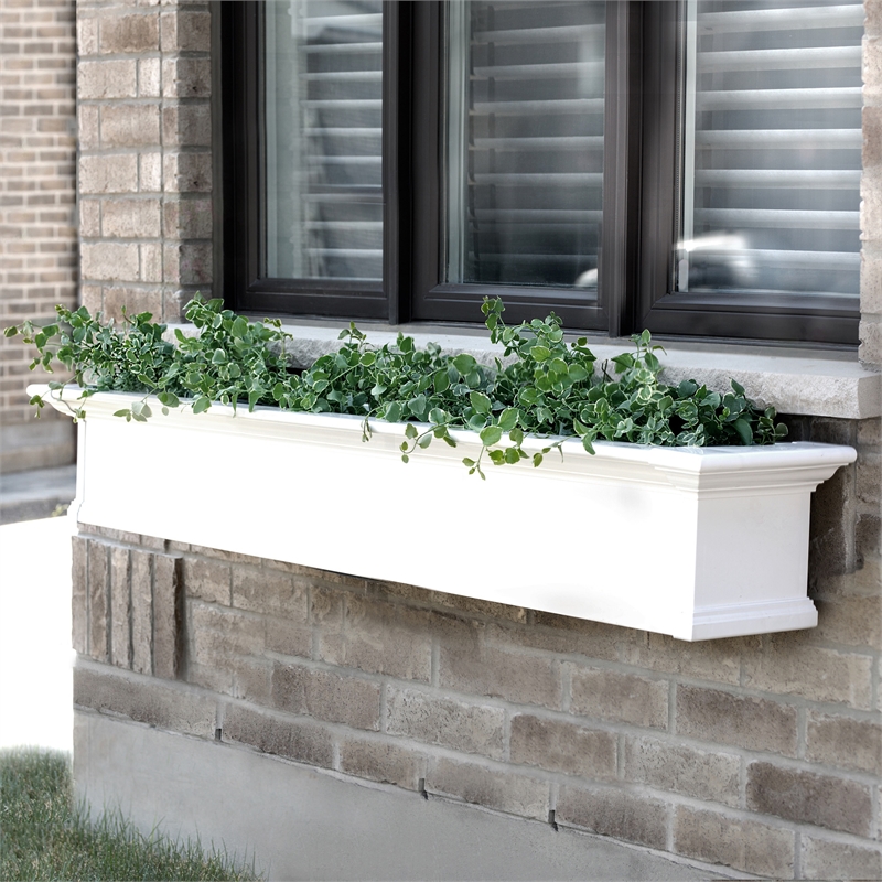 Mayne Yorkshire 6ft Weatherproof Traditional Vinyl Window Box in White