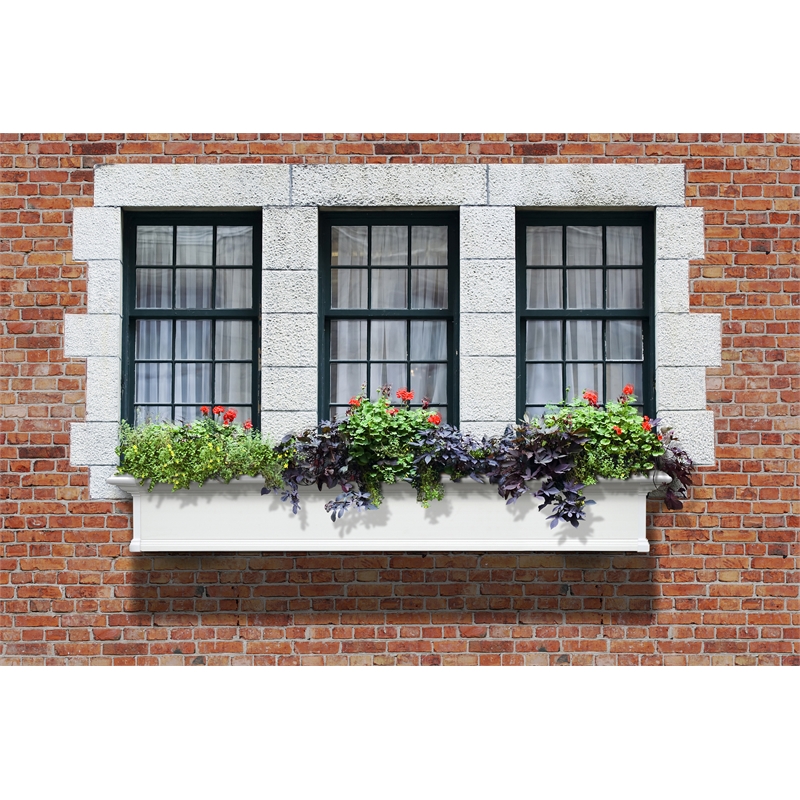 Mayne Yorkshire 6ft Weatherproof Traditional Vinyl Window Box in White