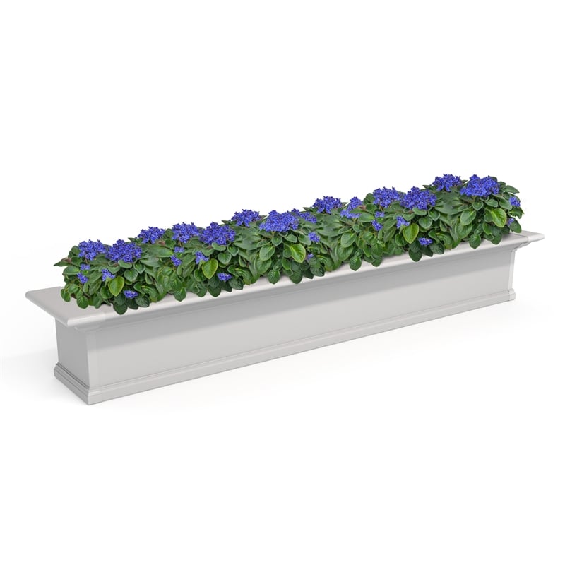 Mayne Yorkshire 6ft Weatherproof Traditional Vinyl Window Box in White
