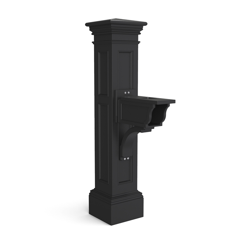 Mayne Liberty Weatherproof Traditional Plastic Mail Post in Black