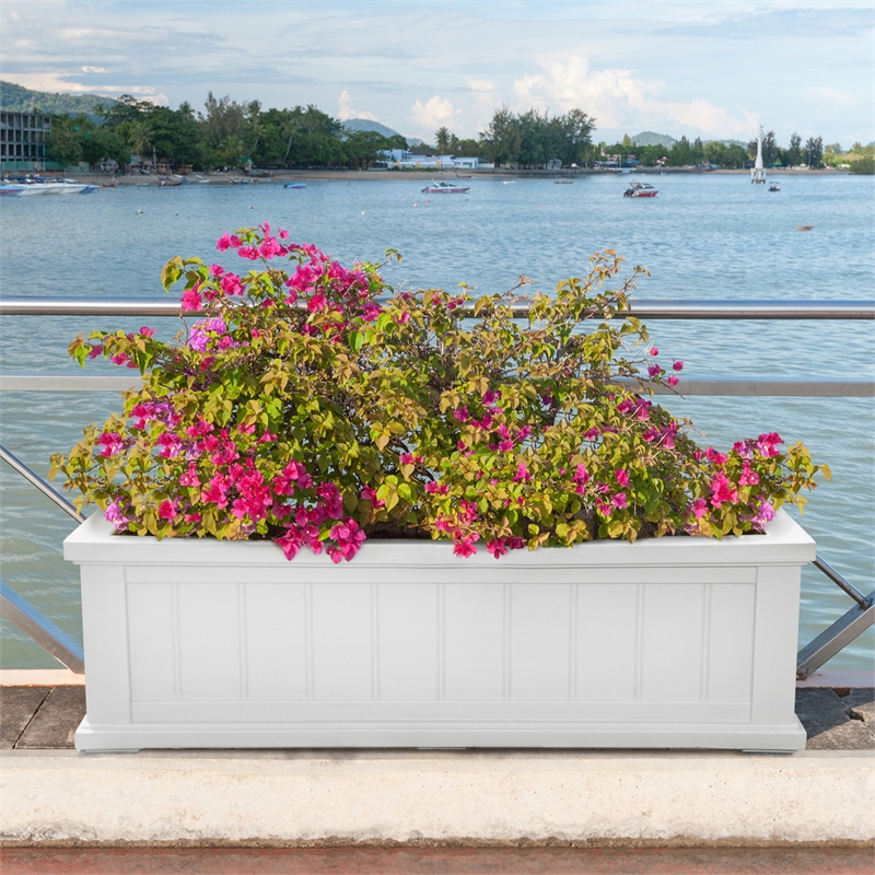 Mayne Cape Cod 3ft Weatherproof Coastal Plastic Window Box in White