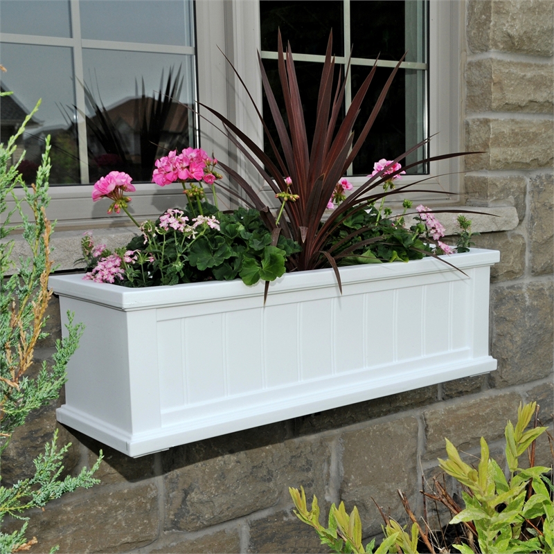Mayne Cape Cod 3ft Weatherproof Coastal Plastic Window Box in White
