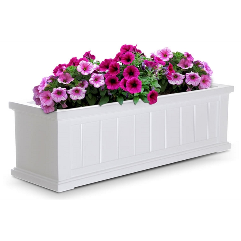 Mayne Cape Cod 3ft Weatherproof Coastal Plastic Window Box in White