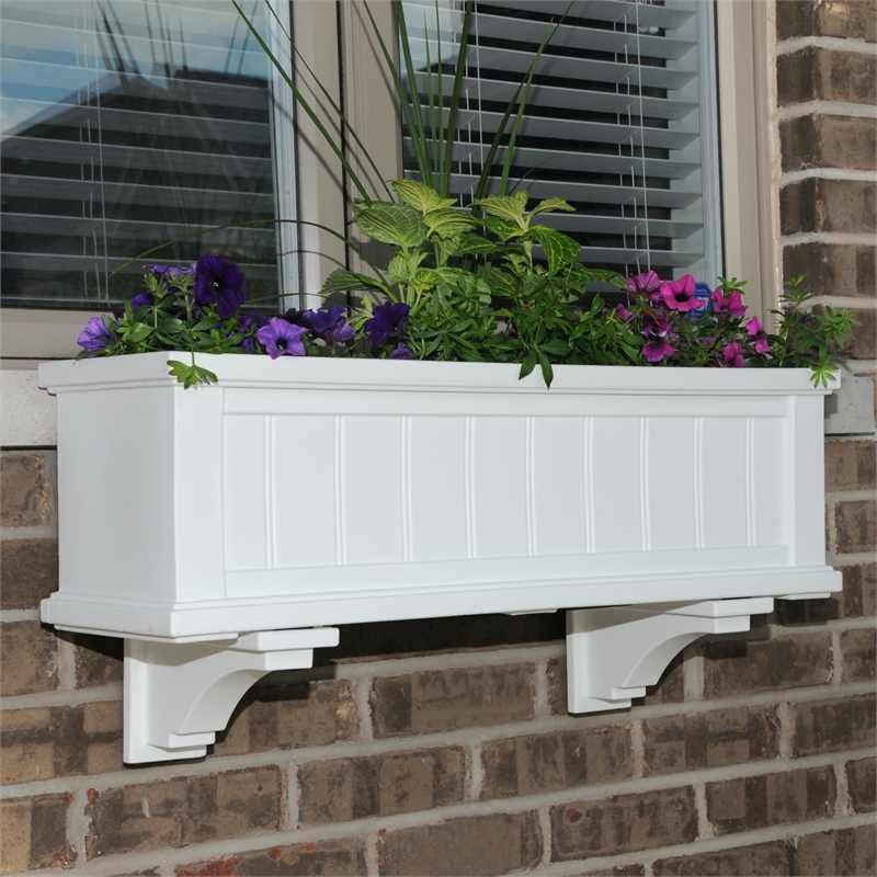 Mayne Cape Cod 3ft Weatherproof Coastal Plastic Window Box in White