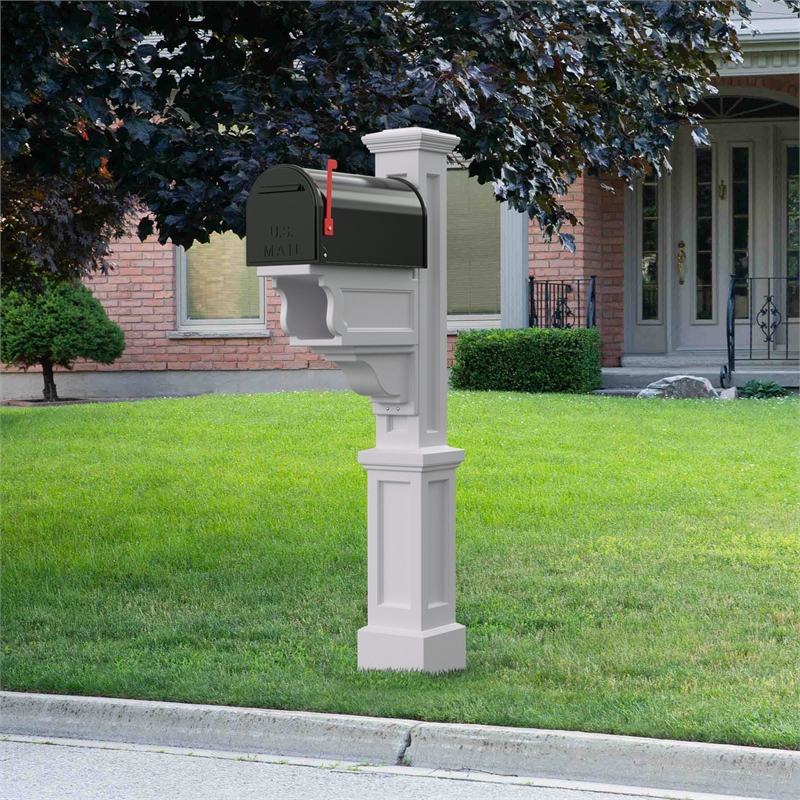 Mayne Dover Weatherproof Traditional Plastic Mail Post in White