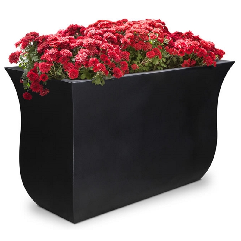 Mayne Valencia 36x16x22 Long Modern Plastic Planter in Black
