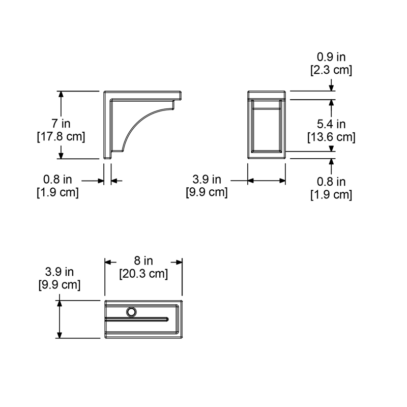 Mayne Nantucket Traditional Plastic Decorative Bracket in Espresso (Set of 2)