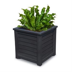 Mayne Lakeland 20x20&quot Square Coastal Plastic Planter in Black