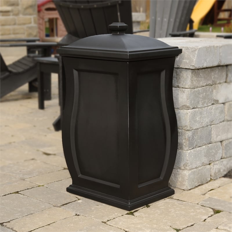 Mayne Mansfield Weatherproof Traditional Plastic Storage Bin in Black