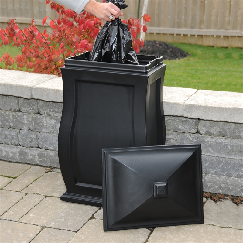 Mayne Mansfield Weatherproof Traditional Plastic Storage Bin in Black