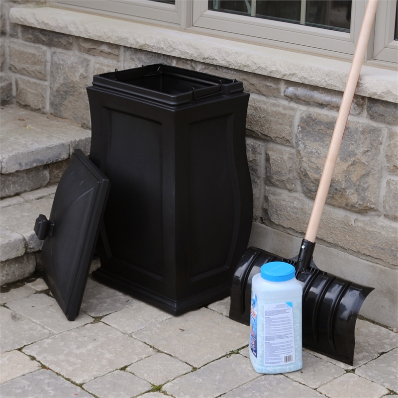 Mayne Mansfield Weatherproof Traditional Plastic Storage Bin in Black