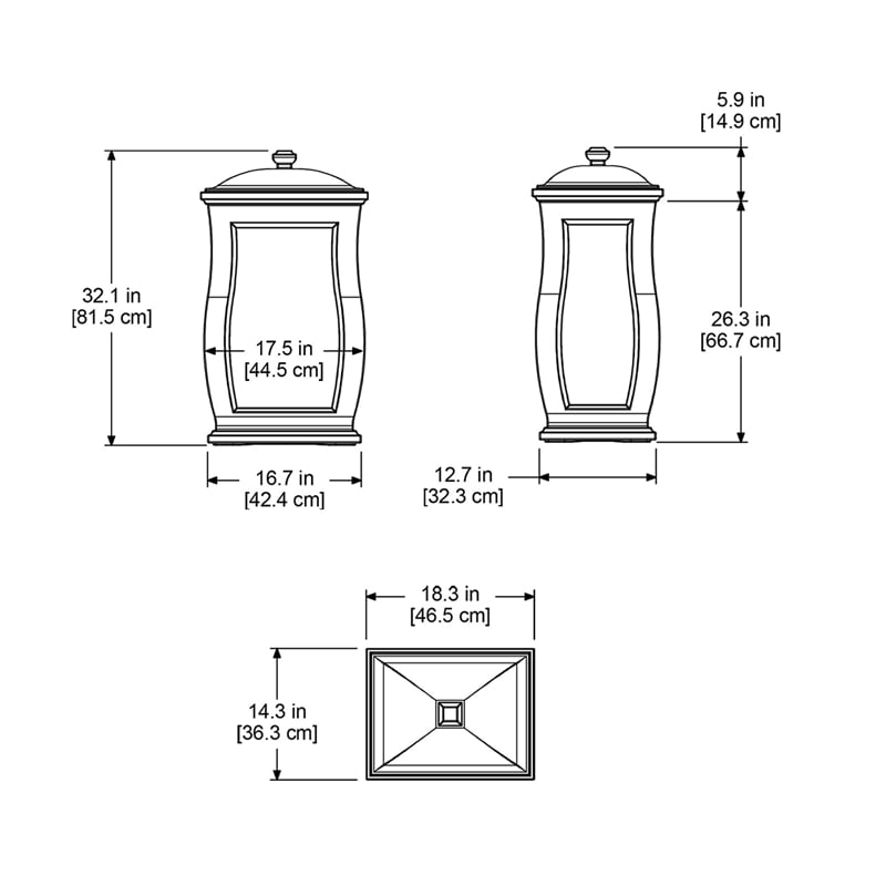 Mayne Mansfield Weatherproof Traditional Plastic Storage Bin in Black