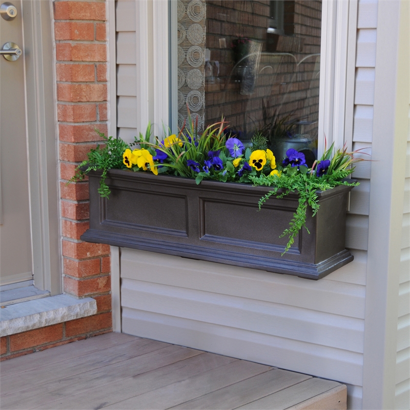 Mayne Fairfield 3ft Traditional Plastic Window Box in Espresso