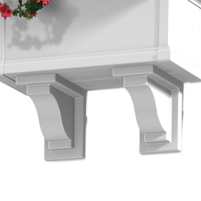 Mayne Yorkshire Traditional Vinyl Decorative Bracket in White (Set of 2)