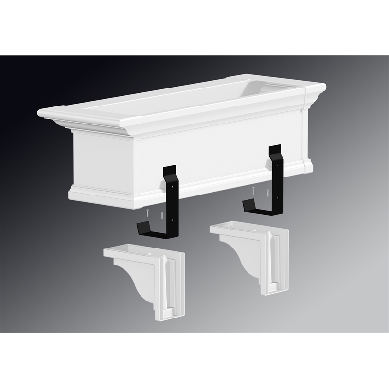 Mayne Yorkshire Traditional Vinyl Decorative Bracket in White (Set of 2)