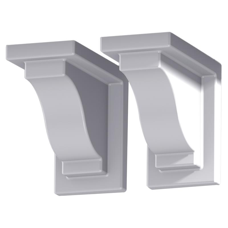 Mayne Yorkshire Traditional Vinyl Decorative Bracket in White (Set of 2)