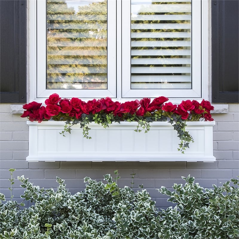 Mayne Cape Cod 4ft Weatherproof Coastal Plastic Window Box in White