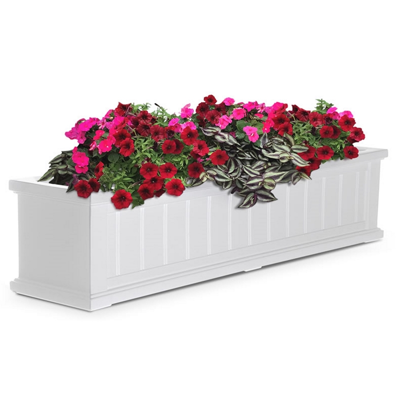 Mayne Cape Cod 4ft Weatherproof Coastal Plastic Window Box in White