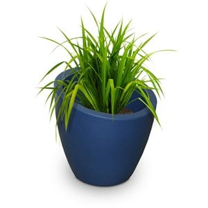 Mayne Modesto 30&quot Round Modern Plastic Planter in Neptune Blue