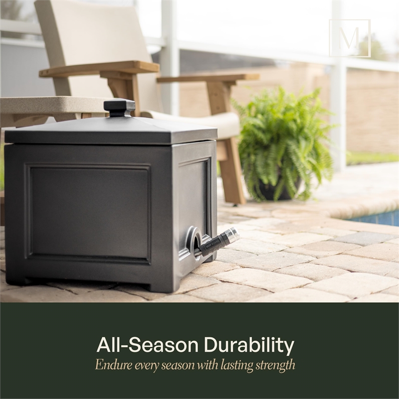 Mayne Fairfield Traditional Plastic Garden Hose Bin in White