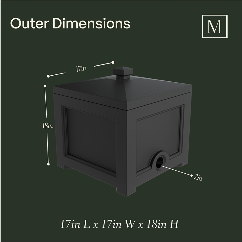 Mayne Fairfield Traditional Plastic Garden Hose Bin in White