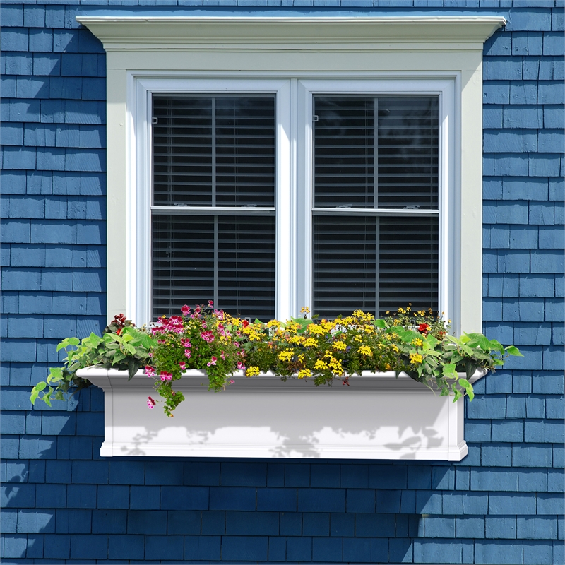 Mayne Yorkshire 4ft Weatherproof Traditional Vinyl Window Box in White