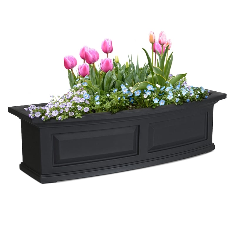 Mayne Nantucket 3ft Weatherproof Traditional Plastic Window Box in Black